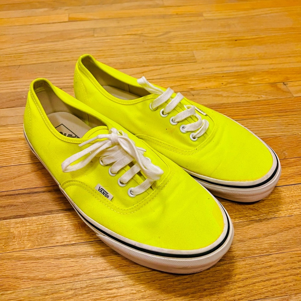Vintage Neon Green Vans Authentic Sneakers